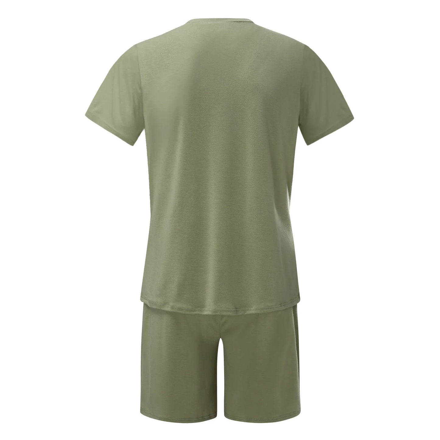 Men'S Short Sleeve T-Shirt and Shorts Set Sport Casual Crew Neck Muscle Sportswear 2 Piece Tracksuit Summer Outfits