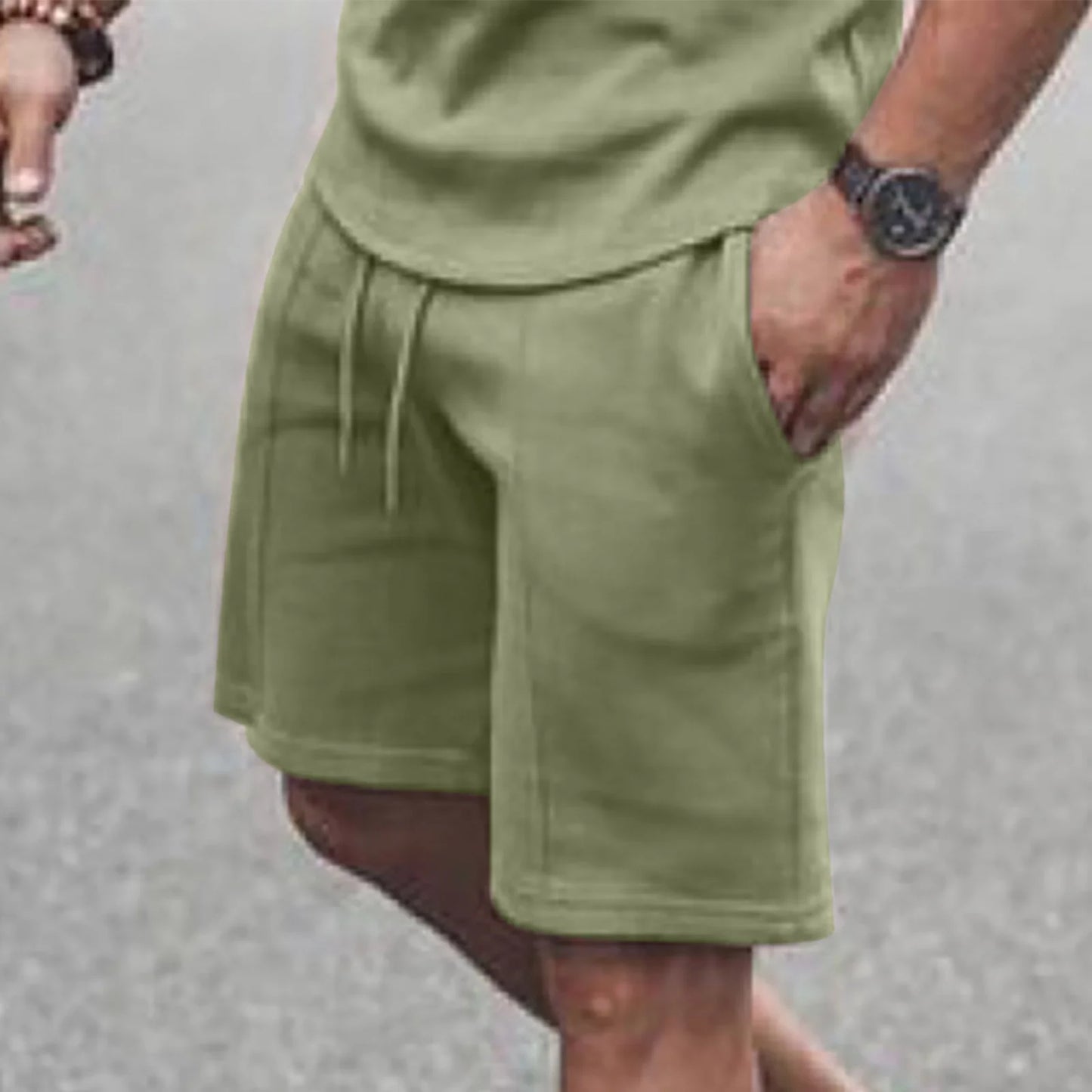 Men'S Short Sleeve T-Shirt and Shorts Set Sport Casual Crew Neck Muscle Sportswear 2 Piece Tracksuit Summer Outfits