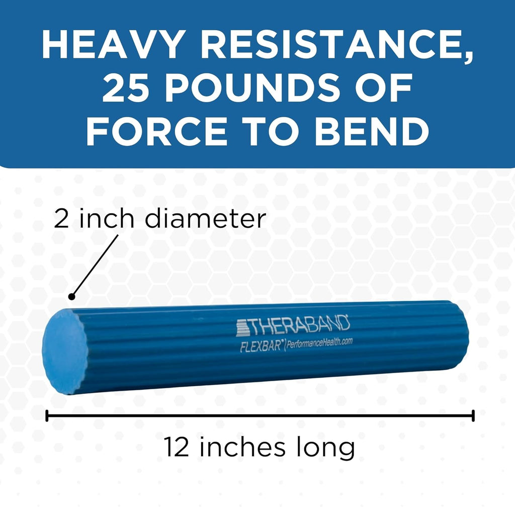 Flexbar, Tennis Elbow Therapy Bar, Relieve Tendonitis Pain & Improve Grip Strength, Resistance Bar for Golfers Elbow & Tendinitis, Blue, Heavy, Advanced